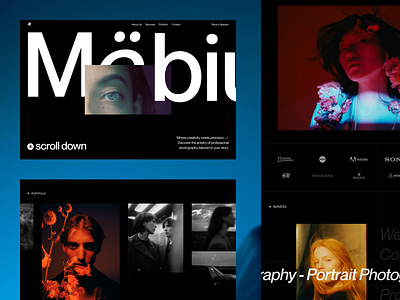 Möbius - Photography Agency Website agency dark freelance landing page mobius photography studio ui ux website