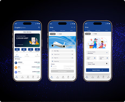 CryptoXpress Mobile App design 3d animation figma graphic design logo motion graphics ui ux
