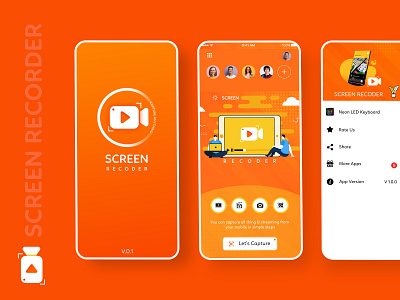 Screen Recorder & Video Recorder App animation graphic design illustration motion graphics record ui video