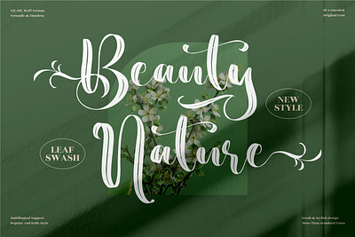 Beauty Nature - Beautiful Brush Font 3d animation app branding design graphic design icon illustration logo motion graphics typography ui ux vector