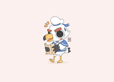 Gulliver ジョニー animal crossing bird cartoon character design fan art fanart gulliver illustration kawaii map new horizons nintendo pirate procreate seagull video game