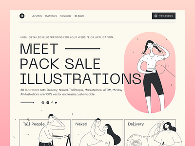 Sale Pack Illustrations 18design bundle illustration characters clean clean ui delivery delivery illustration discount discount illustration illustration minimalism naked naked illustration pack illustration people illustation sale sale illustration the18.design ui uidesign