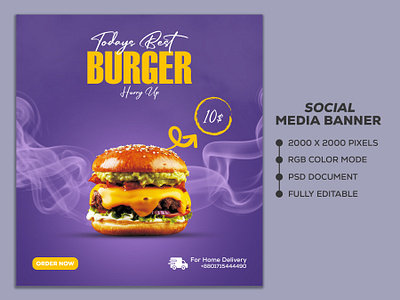 Food Item Social Media Banner ads banner banners branding design facebook banner food ads food banner food template illustration instagram banner logo restaurant menu shopify banner social social media banner social media stories typography ui web banner