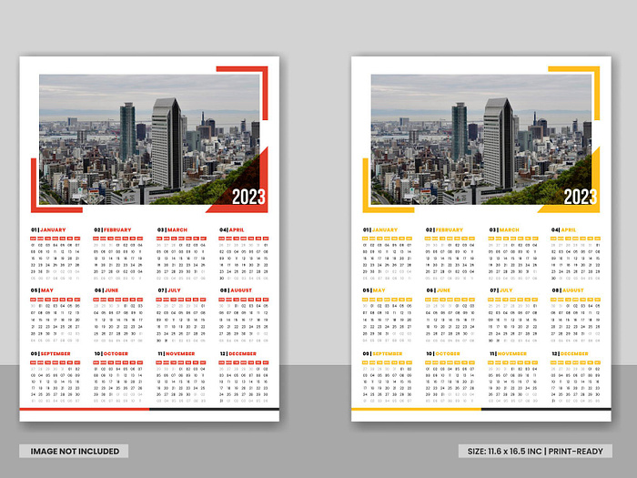 2023 Wall Calendar Template Design by Pixeness on Dribbble