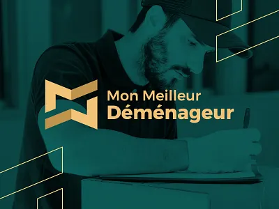 Mon meilleur déménageur | Logo design best branding creative design france furniture gold graphic design green identity illustration logo logodesigner mark minimal mm mover moving pattern vector