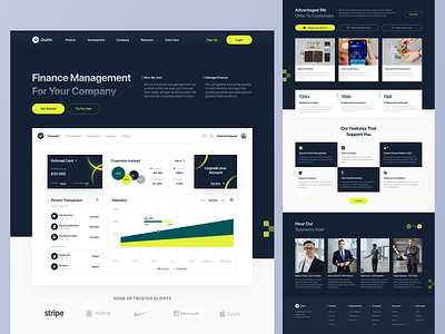 Duitin-Finance Landing Page app company dashboard design dribbble finance finance landing page freelance freelancer landing landing page money startup ui uiux