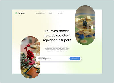 Board Games hero page app design ui ux web