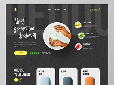 Deodorant Store Website business design insp design inspiration ecommerce graphic design minimal design onlinebusiness product landing shop shopify shopping store ui design user interface visual design website design