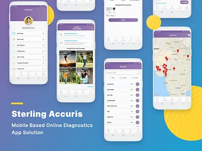 Sterling Accuris - Mobile Based Online Diagnostics App Solution adobe xd app app design appdevelopmentcompany creative design diagnosticsapp healthapp healthsoftwaresolution healthsolutions onlinehealthcare