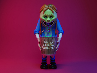 Weasleys' puking pastilles 3d 3d art blender character digital art diorama harry potter illustration low poly modeling pastille puking render rigging weasleys weasleys wizard wheezes