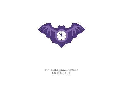 Bat Time Logo for Sale Exclusively bat and clock bat logo bat time logo branding cartoon cute for sale illustration inspiration logo logo inspiration sell simple time logo