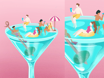 Malibu beach illustration malibu minimalistic ocean pink simple summer vector vibe