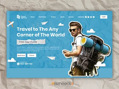 Travel Agency Website UI/UX Design - eBizneeds travel landing page design travel web design travel website travel website design idea travel website idea web design web development website design website development website uiux design
