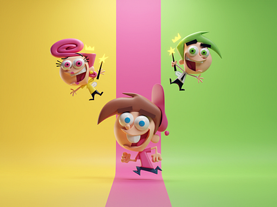 Fairly Odd Parents 3d b3d blender cartoon disney fairly odd parents fan art illustration