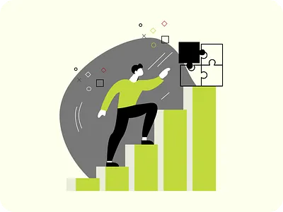 Business success and growth chart branding character design figmadesign graphic design illustration ui vector illustration