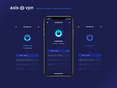 axis.vpn - VPN App UI Design app design app ui app ui design axis design ui ui design