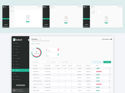 CABSOL inventory module: A case study dashboard design empty state inventory ui web app