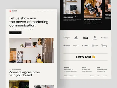 Marcato - Digital Agency Landing Page advertising agency agency landing awwwards design design agency digital agency digital marketing agency digital studio landing page marketing agency minimal najmul popular shot ui design ux design visual design web design website website design