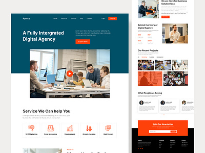Digital Agency Landing Page Design agency design designer digital agency landing page digital web page graphic design landing page ui design ui experience uiux ux design web design web experience web page