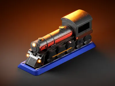 Old Train Loco 3d 3d assets 3d blender 3d design 3d illustration 3d model 3d render abuhaivan assets blender 3d cycles design illustration isometric logo old locomotive old train steam machine train