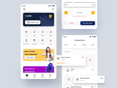 Digital Wallet - EMV app credit card design mobile mobile app design modern ui ui design uidesign uiux user interface ux wallet