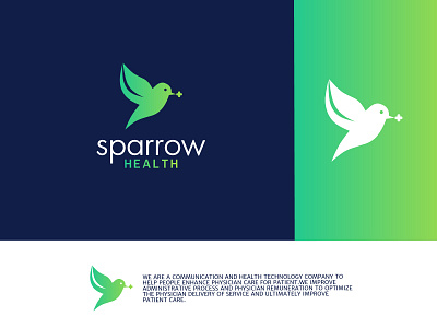 Sparrow health logo. graphic design health logo health tech logo logo logo design medical health logo medical logo professional logo