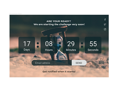 Countdown timer #14 14 2d challenge countdown dailyui dailyuichallenge desktop newbie overlay timer ui ux web