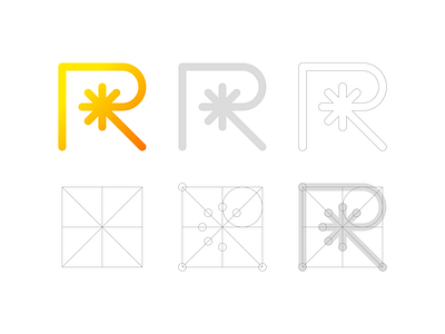 Resparker Logo Grid abstract brand identity branding corporate gennady savinov logo design geometric gradient graphic design logo design logo grid minimal modern professional logo r letter r logo r logomark r symbol spark star symmetric