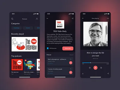 Podcast App application audio audiobook audiopodcast design dribbble daily figma listen music mobile app mobile app design mobile application music music player podcast ui uxui videopodcast web design webdesign website