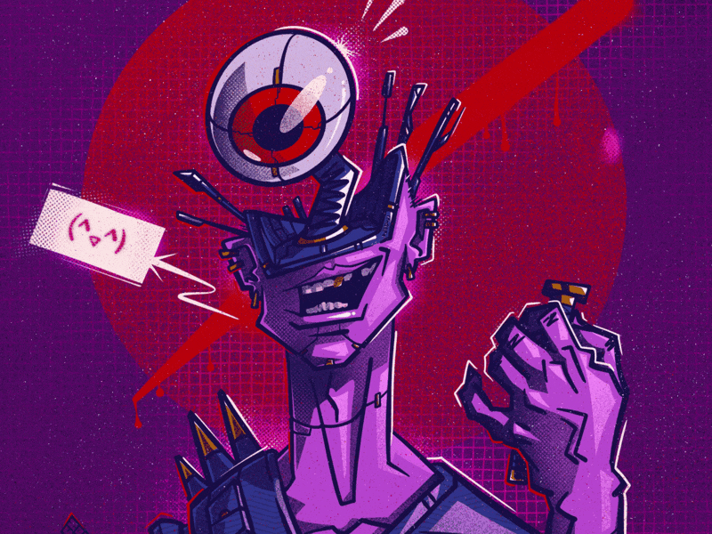 Super-vision animation art character cyberpunk digitalart gif ill illustration illustration art