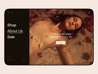 MOON RUNE Aesthetic cosmetics design interface product typography ui ux web website