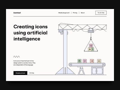 Creating icons | AI | Header black color design product font header icons illustration landing page lines lp minimalis ui design uiux ux design uxui violet web web design