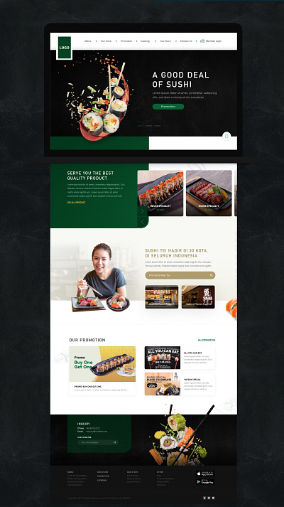Sushi Landing Page Exploration clean design homepage landing page product showcase ui website website