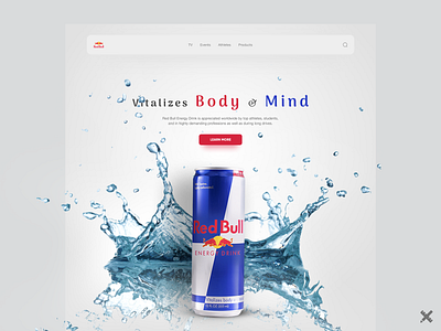 RedBull Landing Page Design branding clean design dribbble dribbble best shot graphic design landing page minimal product redbull typography ui ui design ux ux design uxui web webdesign website