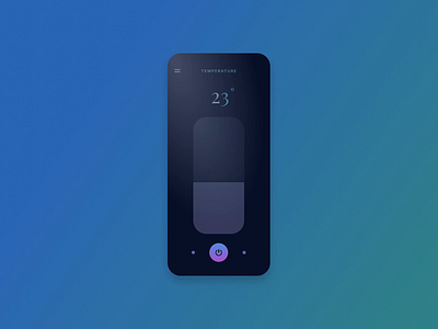 Simple Smart Home App — Temperature Screen animation app clean interface dark ui design device home inspiration iot smart smart devices smart home temperature thermostat trendy ui ux