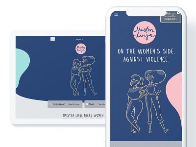 Naistenlinja website renewal art branding clean colours computer dark mode design digital escape button home violence illustration mobile renewal site ui ux website