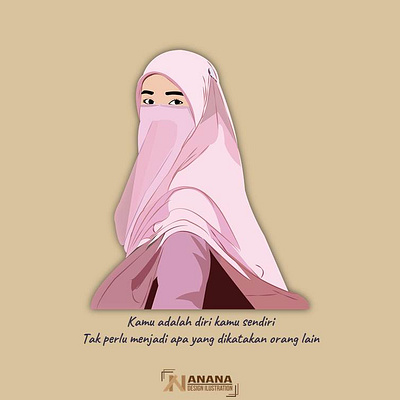 Muslimah bercadar art flatdesign illustration vector