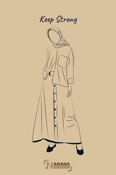 Line Art Muslimah graphic design illustration lineart