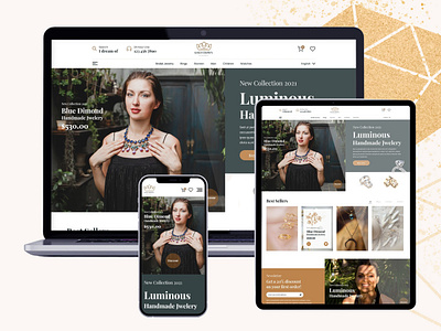 jewellery branding graphic design jewellery landingpage logo minimal mobiledesign mockup photoshop ui ux webdesign xd