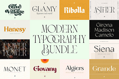 The Modern Typography Bundle branding design icon illustration logo photos typography ui ux vector