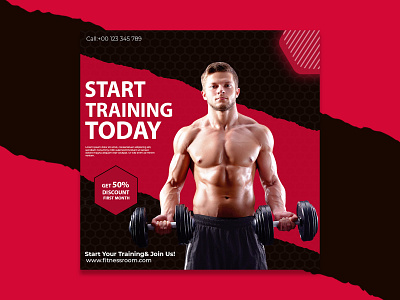 SOCIAL MEDIA FITNESS TRAINING BANNER banner body branding design fitness fitness banner graphic design illustration logo motion graphics social media banner tasnim siddike ui ux vector web banner web banner for body web banner for fitness training