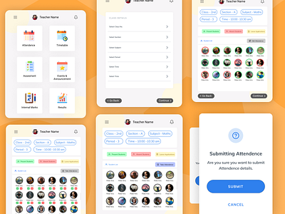 School Diary Attendance App app design figma graphic design ui ux