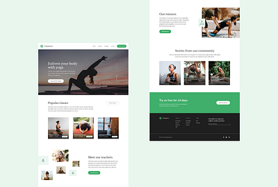 ThinkDivine - Yoga website design concept branding concept health landing page meditation online class typography ui ux web design yoga yoga studio