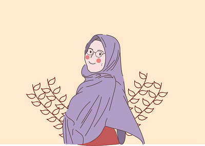 Hijab girl flat design adobe illustrator design illustration vector