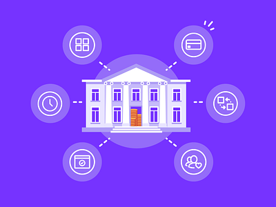 Open banking in the UK 🏦🇬🇧 2d bank blog post design fintech flat design hanateh illustration logo money transfers online payments paysend simple ui