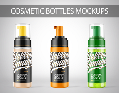 150 ml Cosmetic Bottles Mockups 3d bganding bottlemockup brandingdesign design illustration label labeldesign logo mockup mockupdesign pack package visualization