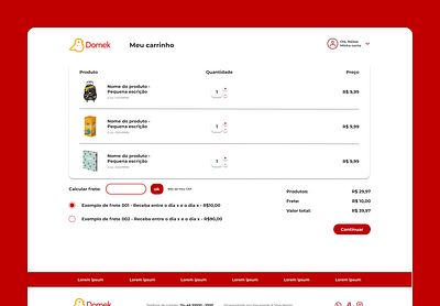 Domek e-commerce - shopping cart design layout site ui ux web