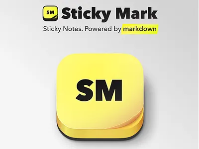 Sticky Mark: Sticky Notes powered by Markdown design icon logo macos skeuomorphic