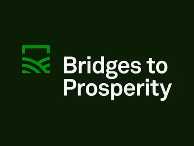 Bridges to Prosperity Green Branding brand identity brand logo branding bridges to prosperity clean company logo creative design green green design green logo logo logo design logo mark modern symbol typography typography design visual identity vsual