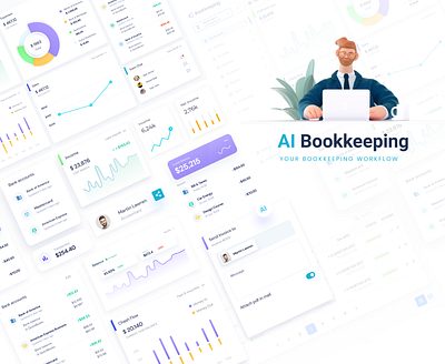 Bookkeeping Artificial Intelligence | FinTech UX/UI 2d 3d abstract adobe adobe illustrator app design daily design digital drawing dribbble dribbblers ecommerce figma icon illustration minimal technology ui userexperience